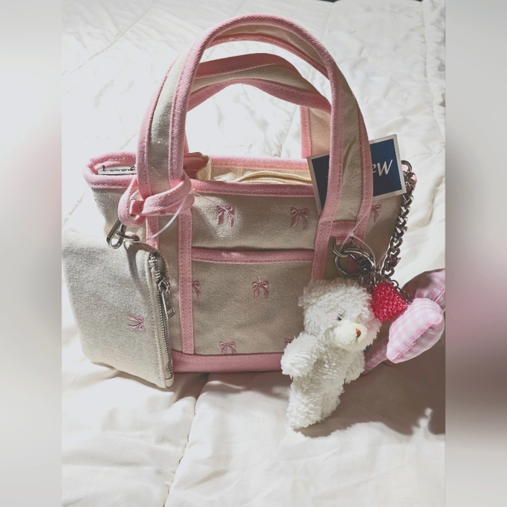 NWT Madden Girl PINK BOW VIRAL TOTE BAG